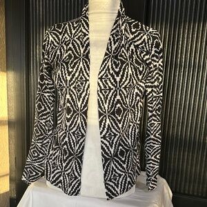 Red Women's Black and White Patterned Cardigan